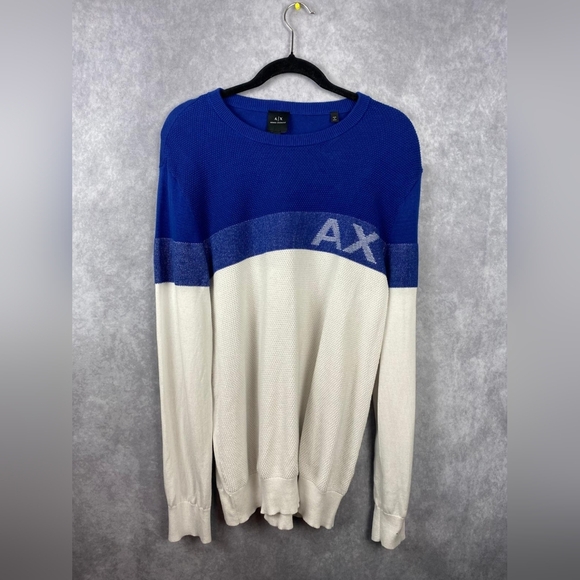 AX Armani Exchange Navy Logo Sweater Men Size  XL - Picture 2 of 9
